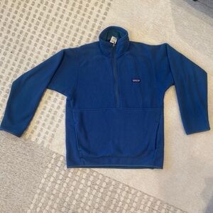 Patagonia Quarter Zip Fleece, Blue, Mens Medium